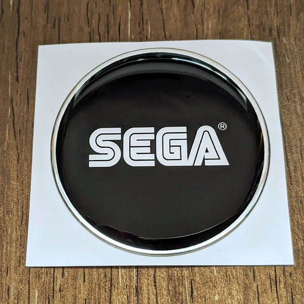 SEGA black & chrome resin domed badge