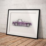 TVR Chimaera - Purple - A3/A4 Print "Sketch"