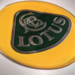 58mm LOTUS front/rear resin domed badge (full colour/chrome silver)