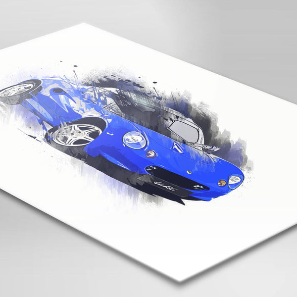 Lotus Elise S1 - blue / Silver - A3/A4 Print "Splatter"