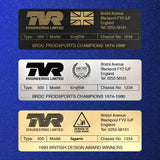TVR Build Plaque / Plate - personalised / customisable