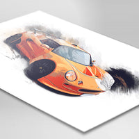 Lotus Exige S1 - Chrome Orange / Black - A3/A4 Print "Splatter"