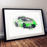 Lotus Elise S1 - Green / Black - A3/A4 Print "Splatter"