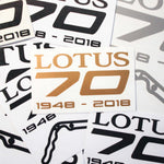 LOTUS 70 celebration decal