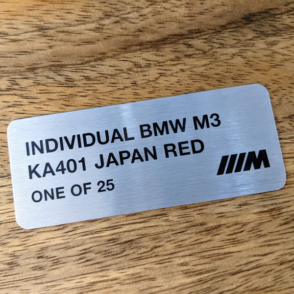 Customisable BMW M Limited Edition replica plaque