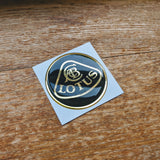 LOTUS chrome silver / gold & black resin domed wheel badge (50mm)