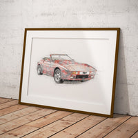 TVR "Wedge" (400SE) - Red - A3/A4 Print "Sketch"