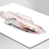 TVR "Wedge" (400SE) - Red - A3/A4 Print "Sketch"