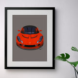 Lotus Elise S2 - red on grey - A3/A4 Stylised Print