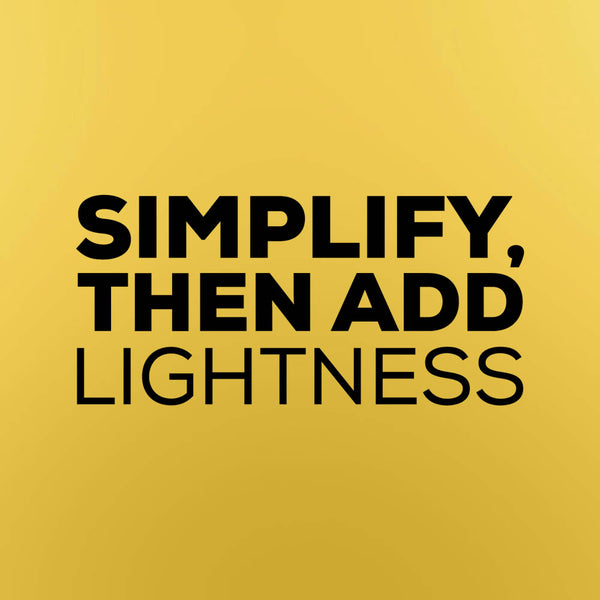 "Simplify, then add lightness" - Colin Chapman quote vinyl decal