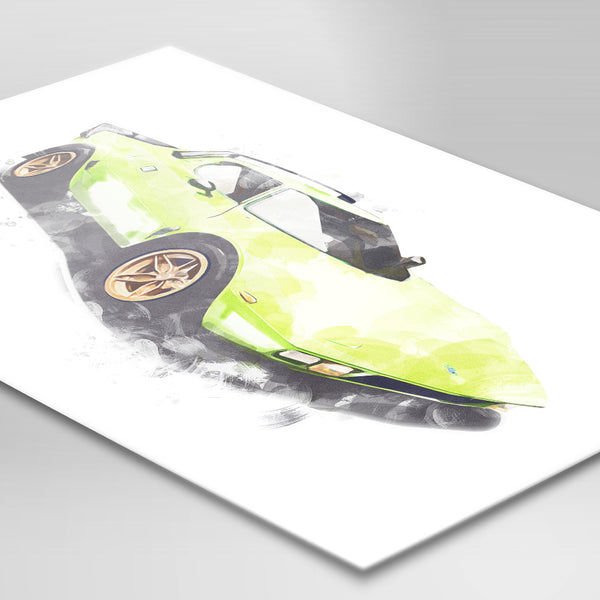 Lancia Stratos Stradale - Bright Green - A3/A4 Print "Watercolour"
