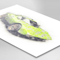 Lancia Stratos Stradale - Bright Green - A3/A4 Print "Sketch"