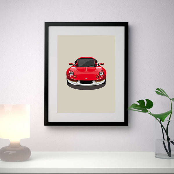 Lotus Elise S1 Type 49 - Taupe - A3/A4 Stylised Print