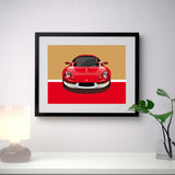 Lotus Elise S1 Type 49 - Red/Gold - A3/A4 Stylised Print