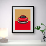 Lotus Elise S1 Type 49 - Red/Gold - A3/A4 Stylised Print