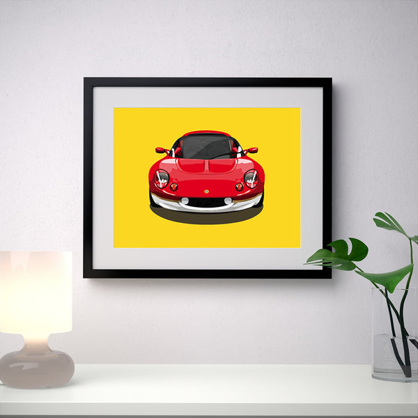 Lotus Elise S1 Type 49 - Yellow - A3/A4 Stylised Print